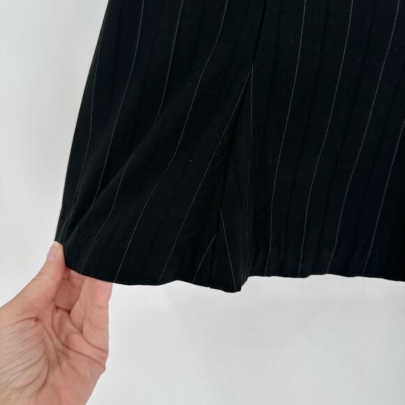Vintage Y2K Black Button Pleated Striped Mini Skirt Size 10 Goth Punk Emo - Picture 4 of 9
